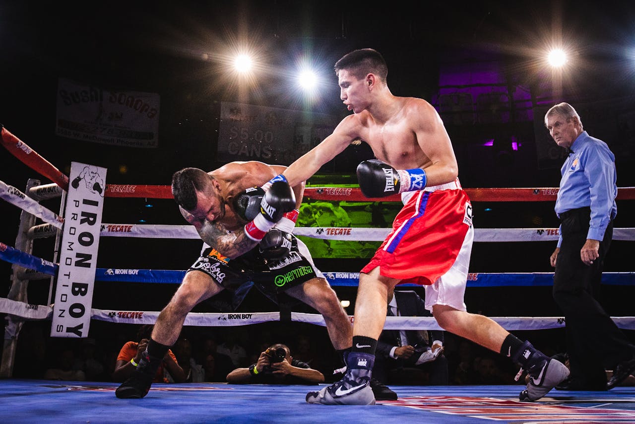 Boxing fight in the ring